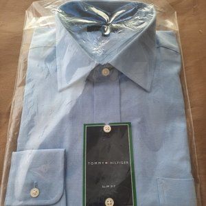 NEW UNOPENED Tommy Hilfiger Slim-Fit Long-Sleeved Shirt, Medium, 15.5", 34-35